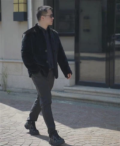 Férfi rövid nyércabát